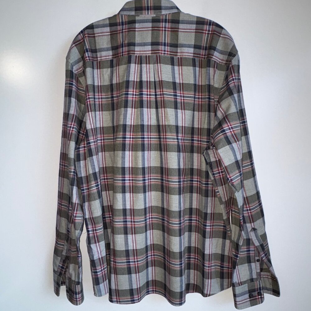 Johnnie-O Hangin' Out Plaid Long Sleeve Shirt Men's Large Pine Green - Euc View 4